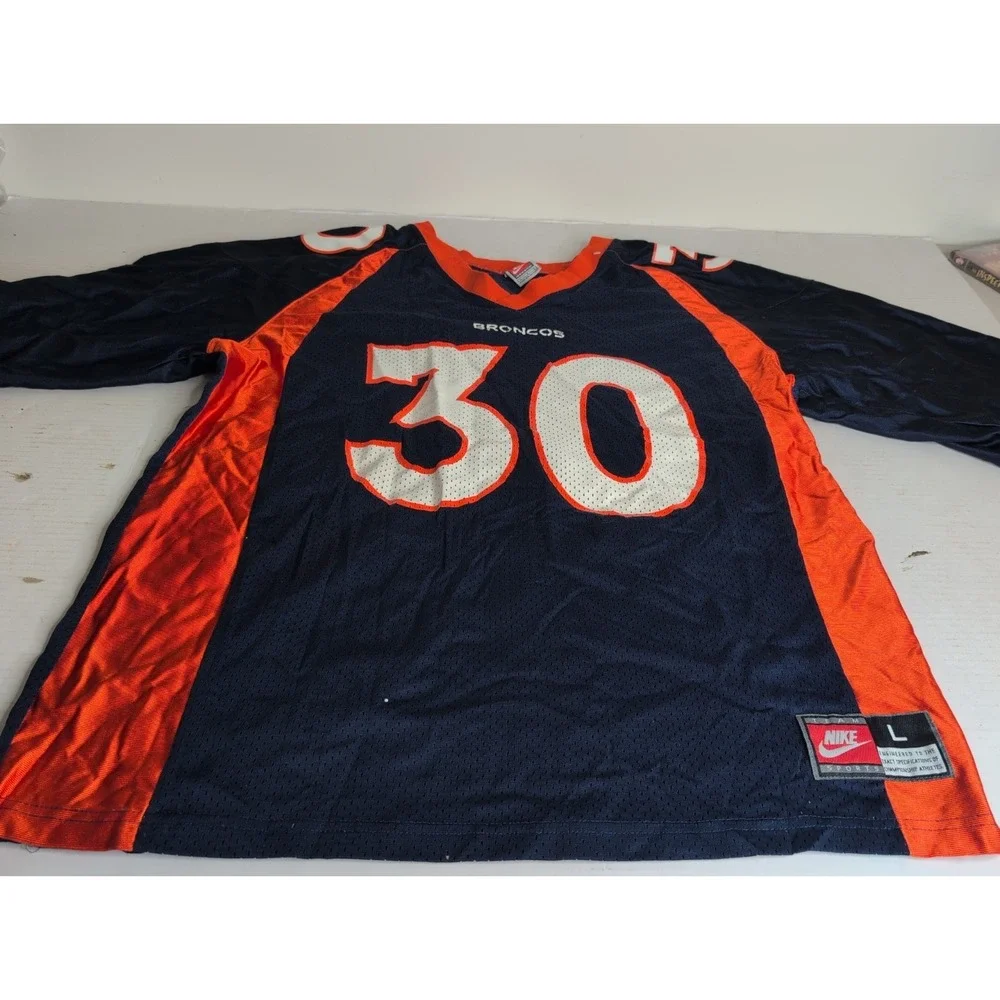 Vintage ADULT Nike Terrell Davis Denver Broncos Home Jersey Men's Large Blue NFL